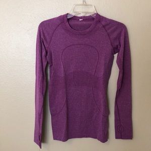 Purple Lululemon run swiftly long sleeve size 4